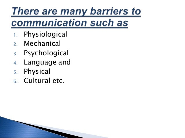 physiological barriers to communication physical barriers of communication